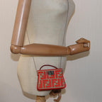 FENDI Zucca Canvas Peek A Boo Pouch Orangeac3028
