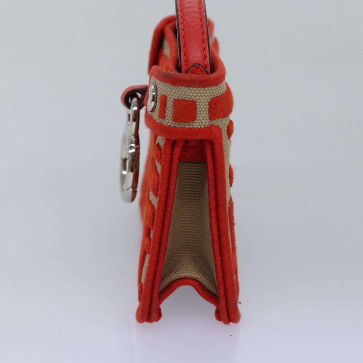 FENDI Zucca Canvas Peek A Boo Pouch Orangeac3028