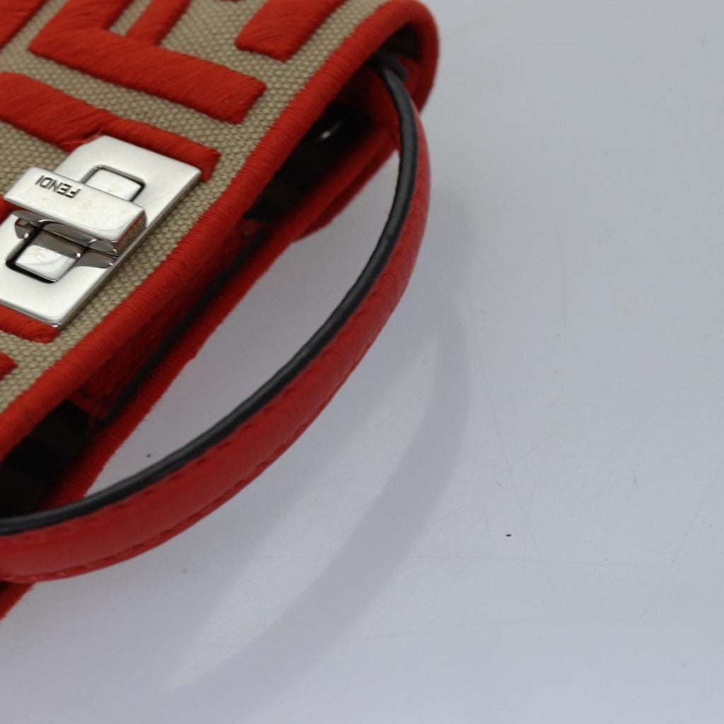 FENDI Zucca Canvas Peek A Boo Pouch Orangeac3028