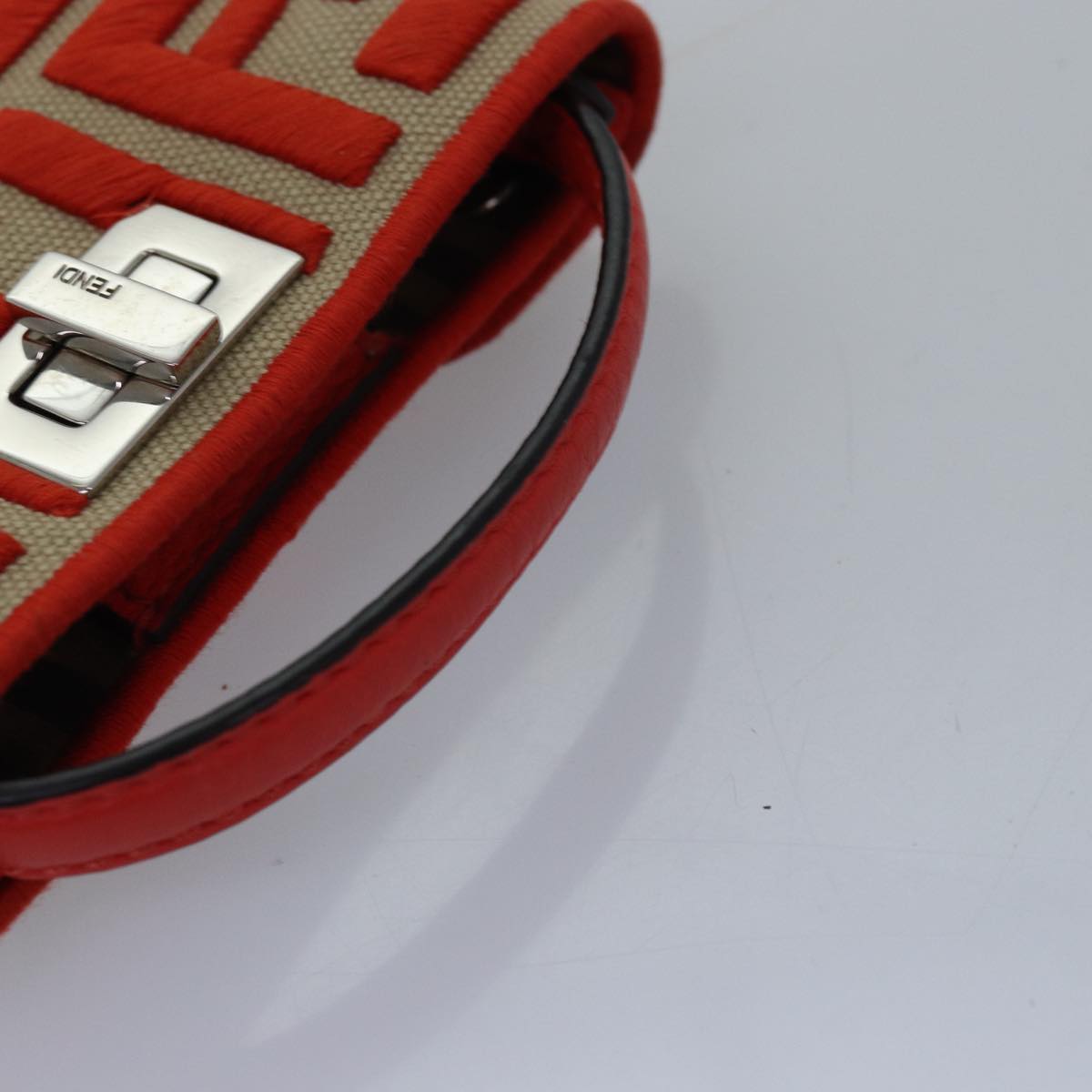 FENDI Zucca Canvas Peek A Boo Pouch Orangeac3028