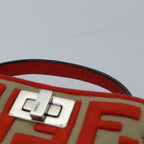 FENDI Zucca Canvas Peek A Boo Pouch Orangeac3028