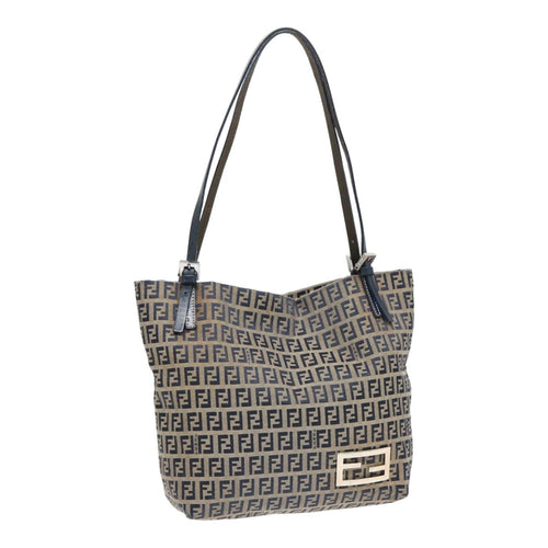 FENDI Zucchino Canvas Tote Bag Navyac3137