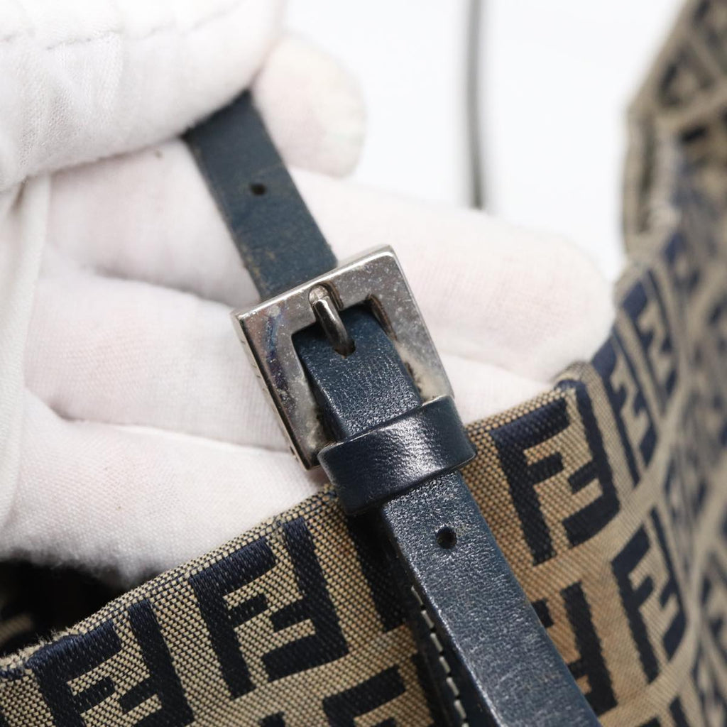 FENDI Zucchino Canvas Tote Bag Navyac3137