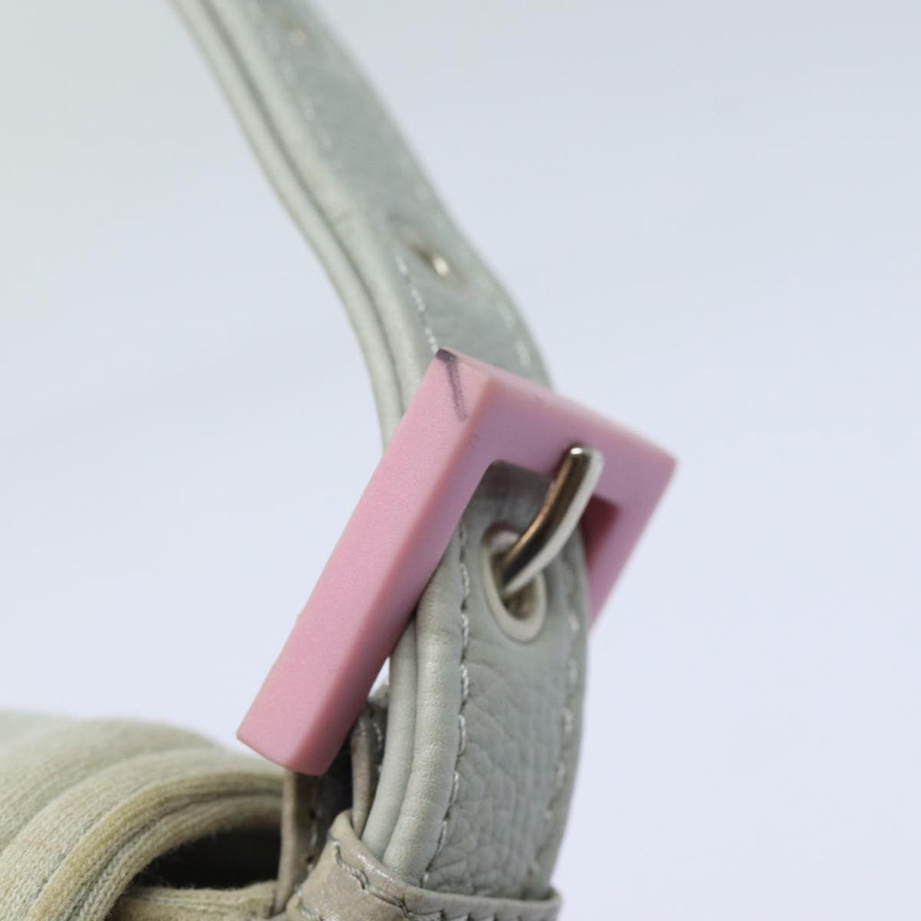 FENDI Mamma Baguette Shoulder Bag Nylon Grayac3139