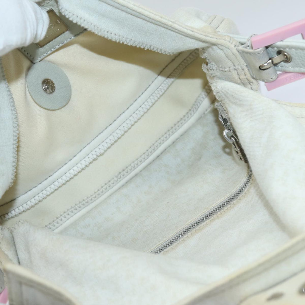 FENDI Mamma Baguette Shoulder Bag Nylon Grayac3139