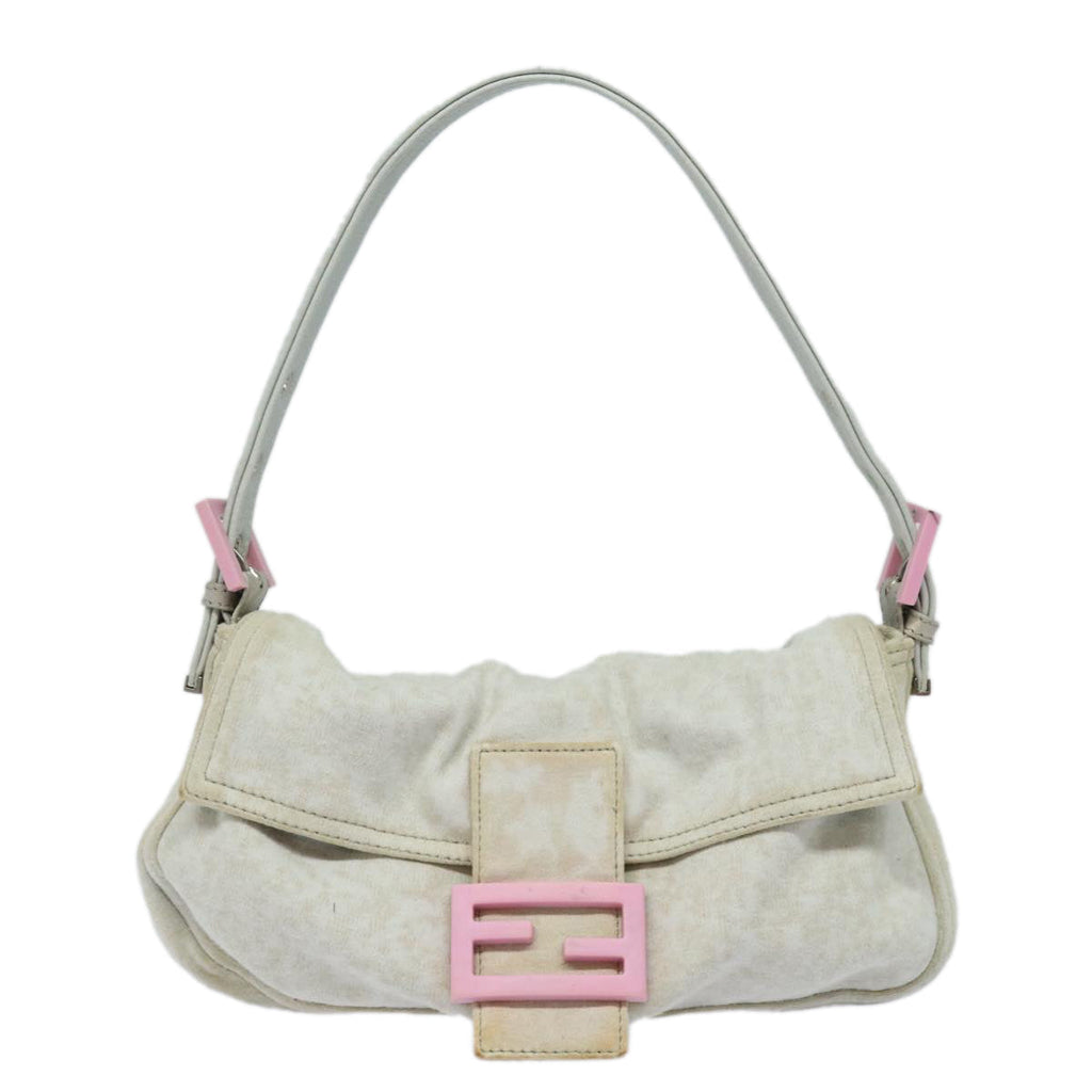 FENDI Mamma Baguette Shoulder Bag Nylon Grayac3139