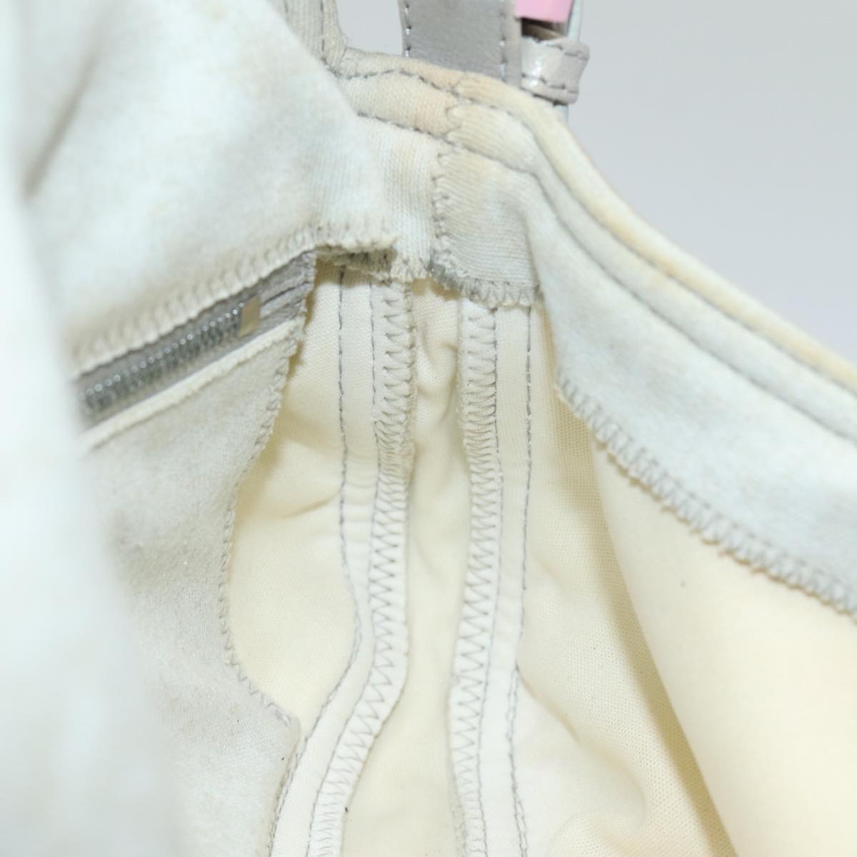 FENDI Mamma Baguette Shoulder Bag Nylon Grayac3139