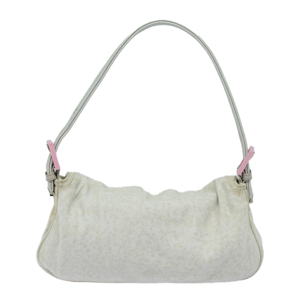 FENDI Mamma Baguette Shoulder Bag Nylon Grayac3139