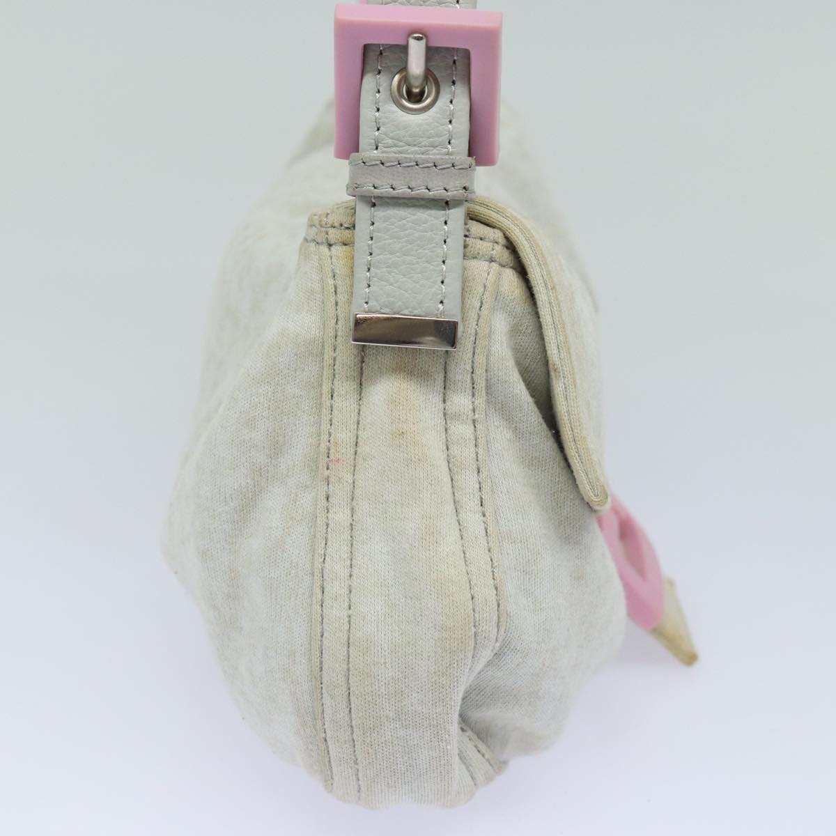 FENDI Mamma Baguette Shoulder Bag Nylon Grayac3139