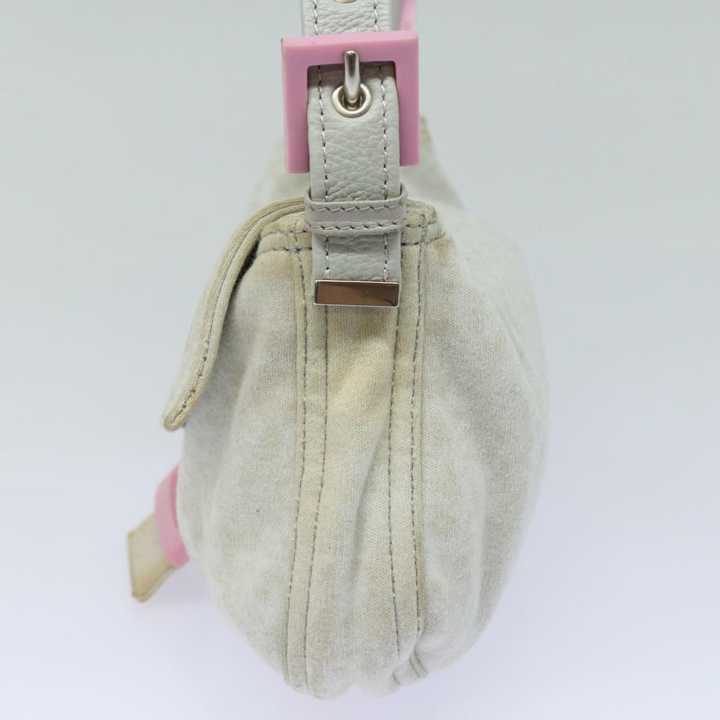 FENDI Mamma Baguette Shoulder Bag Nylon Grayac3139