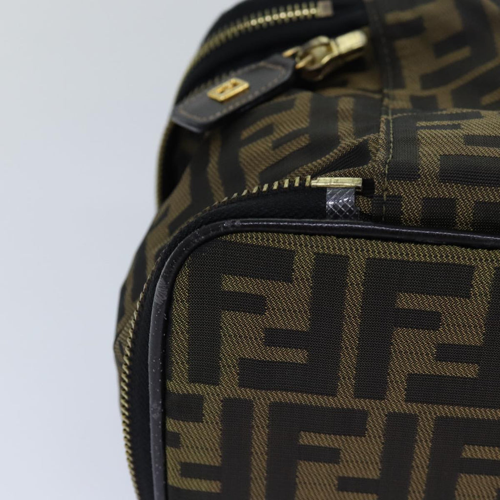 FENDI Zucca Canvas Vanity Pouch Brown Black goldac3179