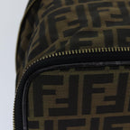 FENDI Zucca Canvas Vanity Pouch Brown Black goldac3179