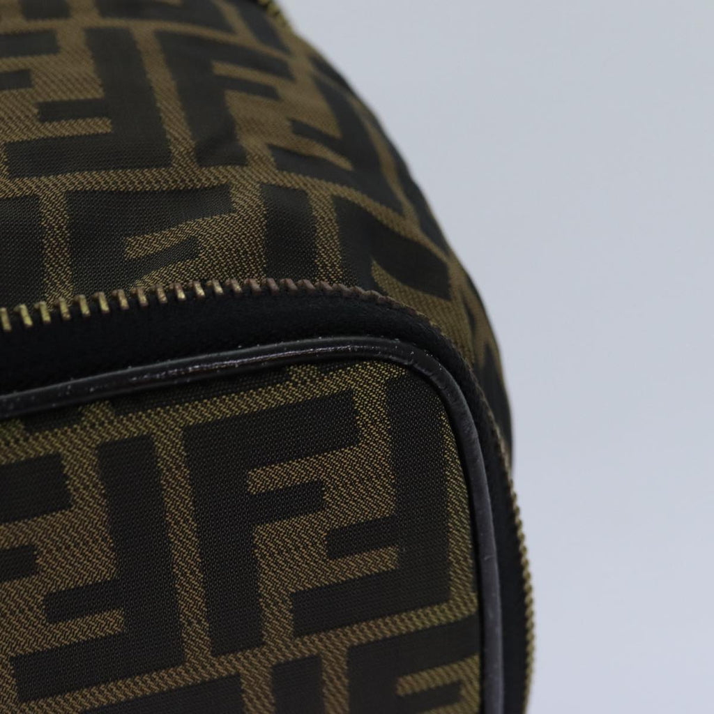 FENDI Zucca Canvas Vanity Pouch Brown Black goldac3179