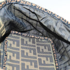 FENDI Zucca Canvas Vanity Pouch Brown Black goldac3179