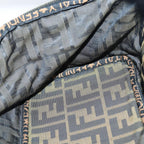 FENDI Zucca Canvas Vanity Pouch Brown Black goldac3179