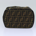FENDI Zucca Canvas Vanity Pouch Brown Black goldac3179