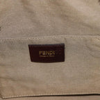 FENDI Zucchino Canvas Shoulder Bag Beige Goldac3210