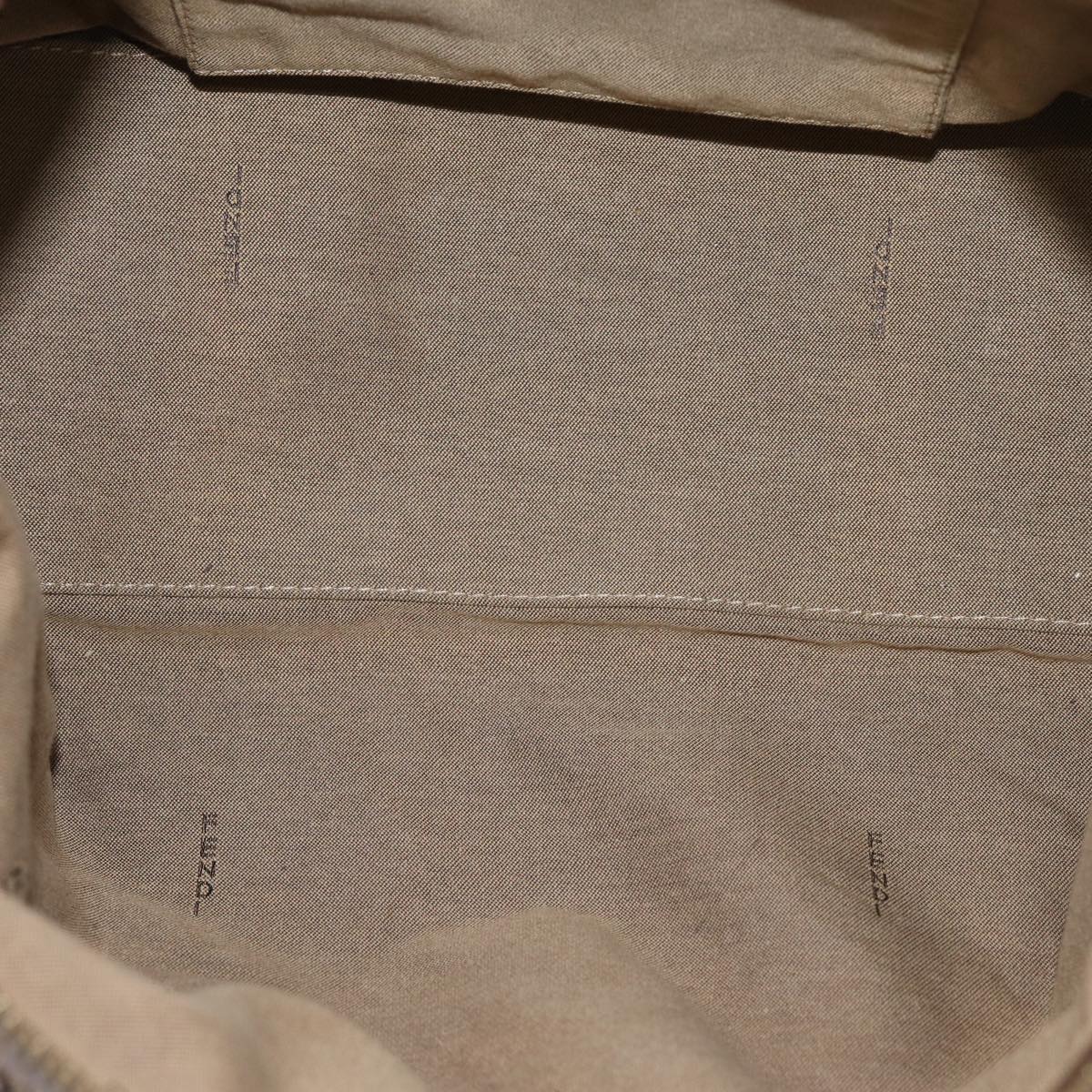 FENDI Zucchino Canvas Shoulder Bag Beige Goldac3210