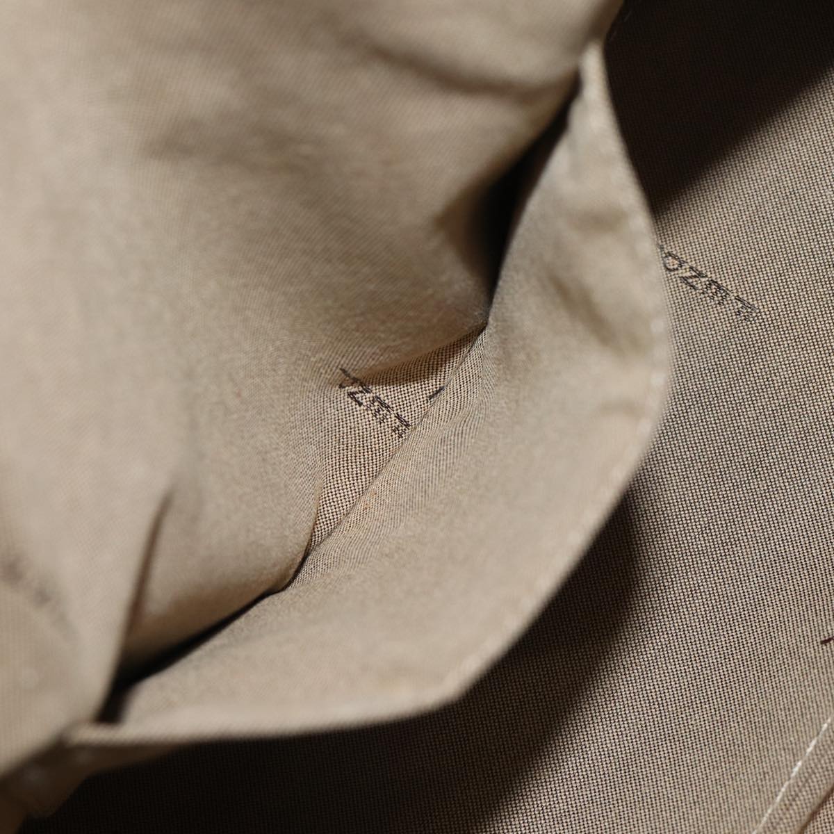 FENDI Zucchino Canvas Shoulder Bag Beige Goldac3210