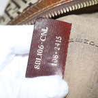 FENDI Zucchino Canvas Shoulder Bag Beige Goldac3210