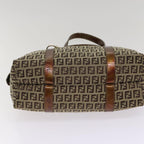 FENDI Zucchino Canvas Shoulder Bag Beige Goldac3210