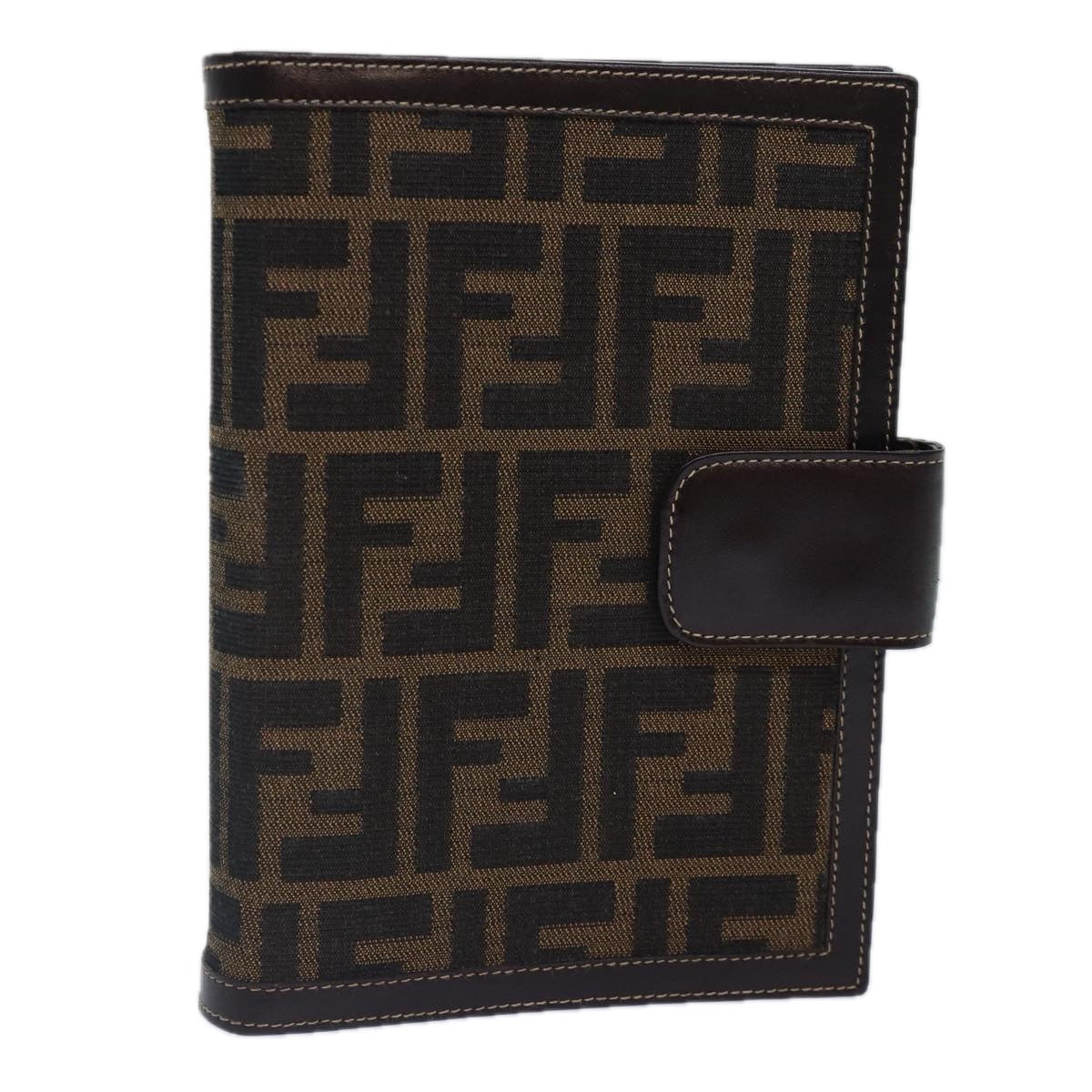 FENDI Zucca Canvas Day Planner Cover Brown Black goldac3226
