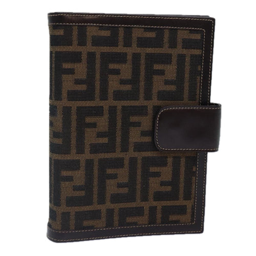 FENDI Zucca Canvas Day Planner Cover Brown Black goldac3226