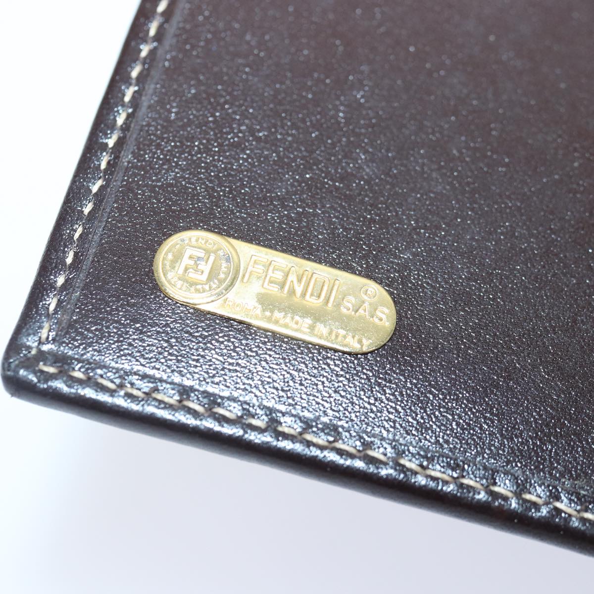 FENDI Zucca Canvas Day Planner Cover Brown Black goldac3226