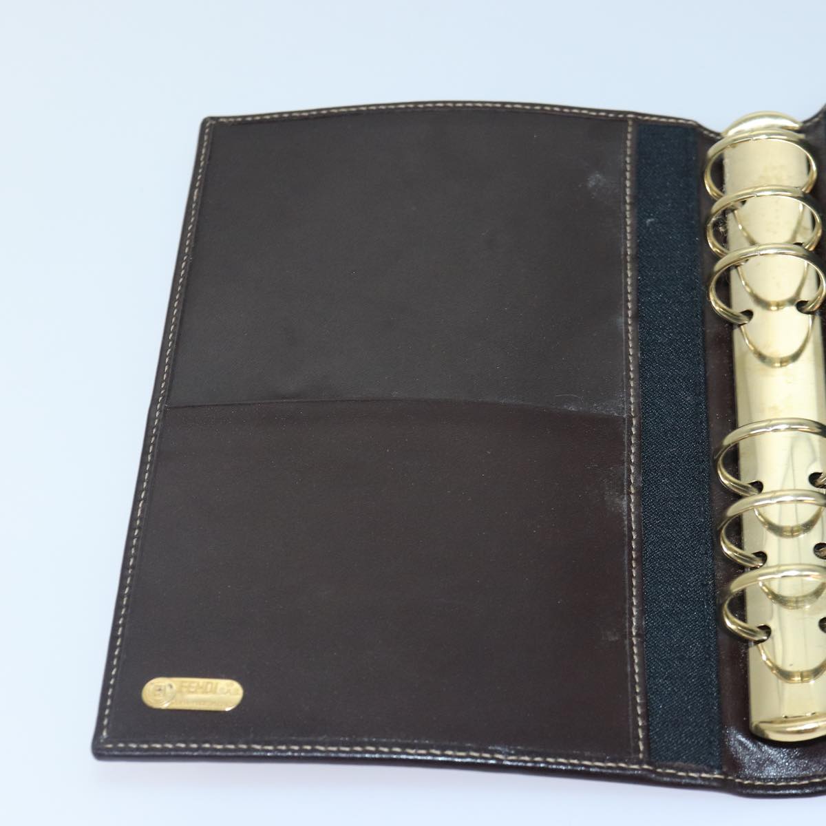 FENDI Zucca Canvas Day Planner Cover Brown Black goldac3226
