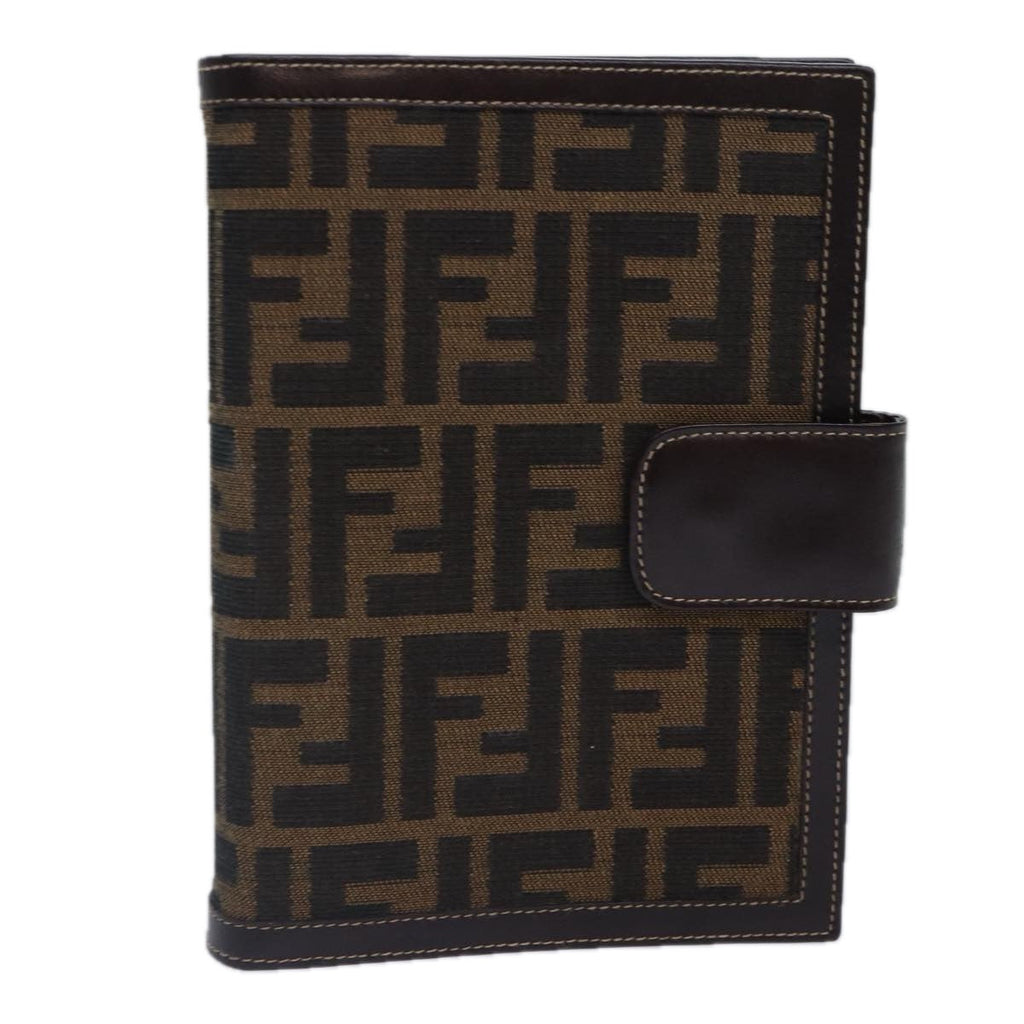FENDI Zucca Canvas Day Planner Cover Brown Black goldac3226