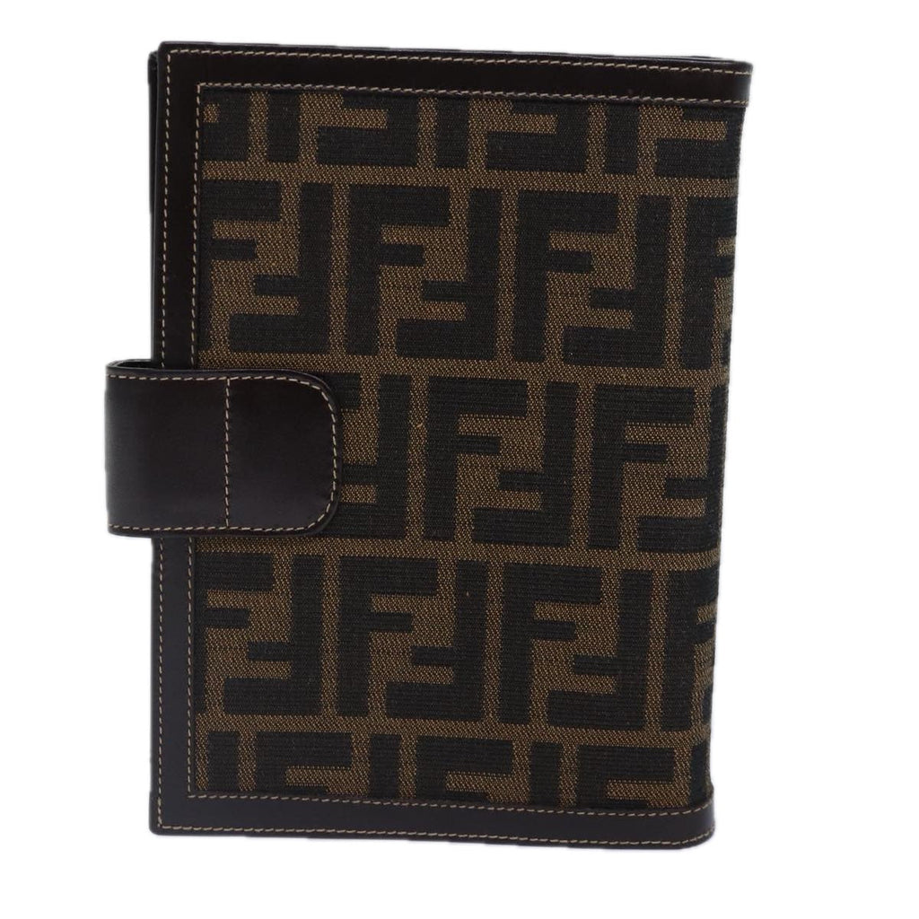 FENDI Zucca Canvas Day Planner Cover Brown Black goldac3226