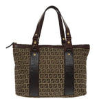 FENDI Zucchino Canvas Tote Bag Beige Goldac3304