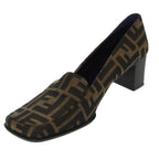 FENDI Zucca Canvas High Heels 36 1/2C Brown Black Purpleac3347