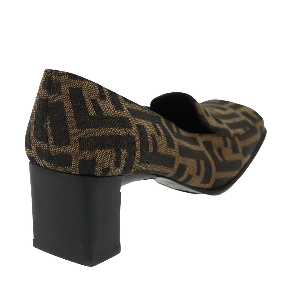 FENDI Zucca Canvas High Heels 36 1/2C Brown Black Purpleac3347