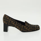 FENDI Zucca Canvas High Heels 36 1/2C Brown Black Purpleac3347