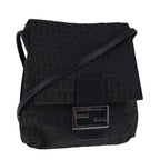 FENDI Zucchino Canvas Mamma Baguette Shoulder Bag Brownac3448