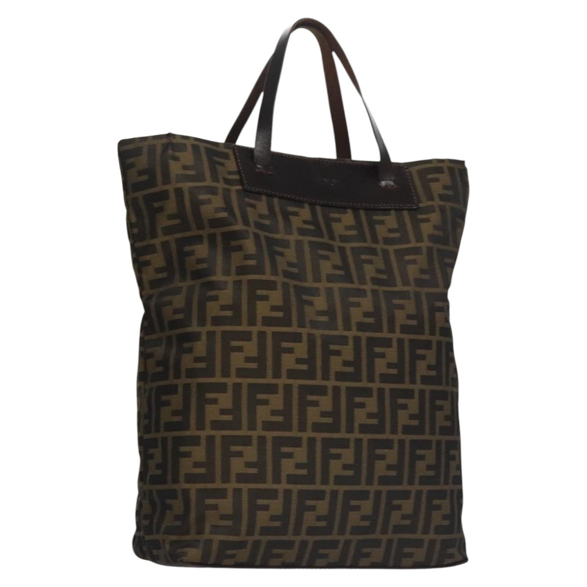 FENDI Zucca Canvas Hand Bag Brown Blackac3512