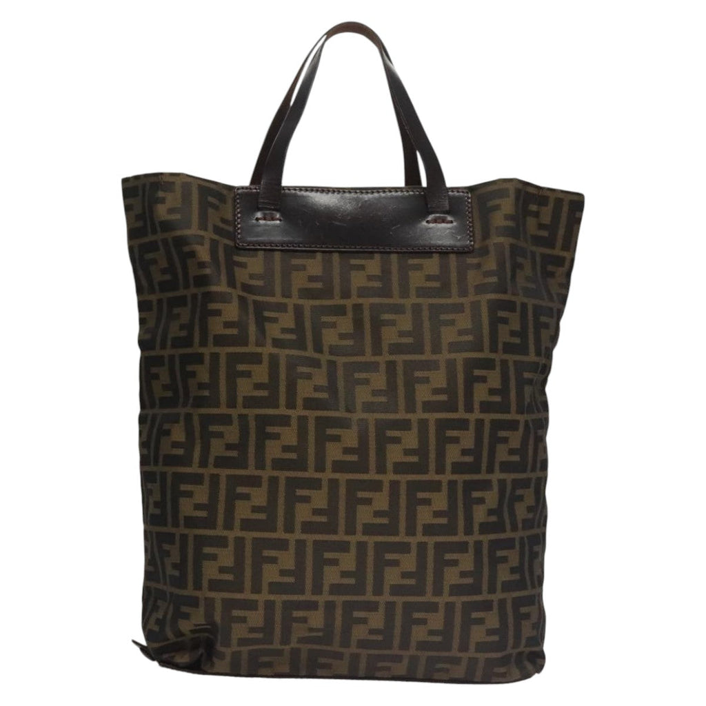 FENDI Zucca Canvas Hand Bag Brown Blackac3512