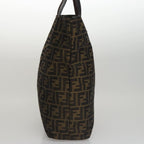 FENDI Zucca Canvas Hand Bag Brown Blackac3512