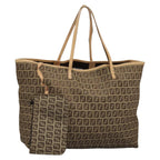 FENDI Zucchino Canvas Tote Bag Beigeac3574