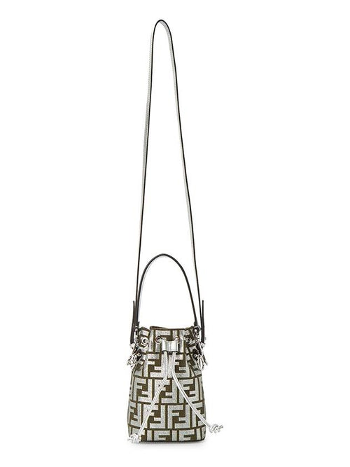 Fendi FF Jacquard  Bucket Bag Black