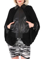 Burberry Burberry Ladies Black Cape Overlay Evening Bomber Jacket, Brand Size 2 (US Size 0)