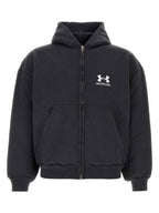 Balenciaga Embroidered Logo Hoodie Zip-Up Black
