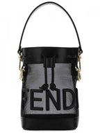 Fendi Mon Tresor Mesh Small Bucket Bag Black