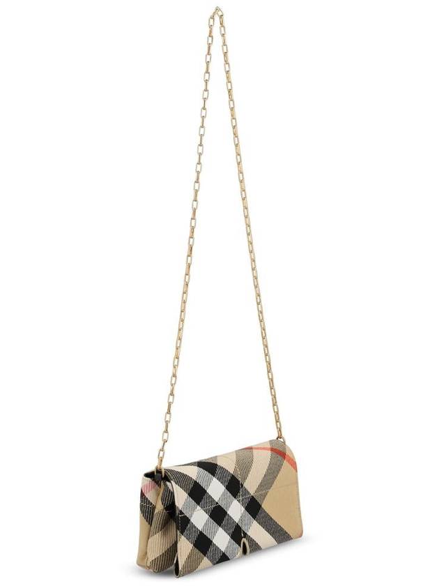 Burberry Snip Check Chain Mini Shoulder Bag Sand