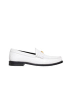 CELINE Luco Triomphe Polished Bull Loafers White