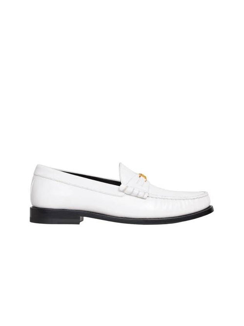 CELINE Luco Triomphe Polished Bull Loafers White