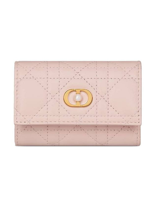 Jolie Glycine Cannage Lambskin Half Wallet Powder Pink Dior