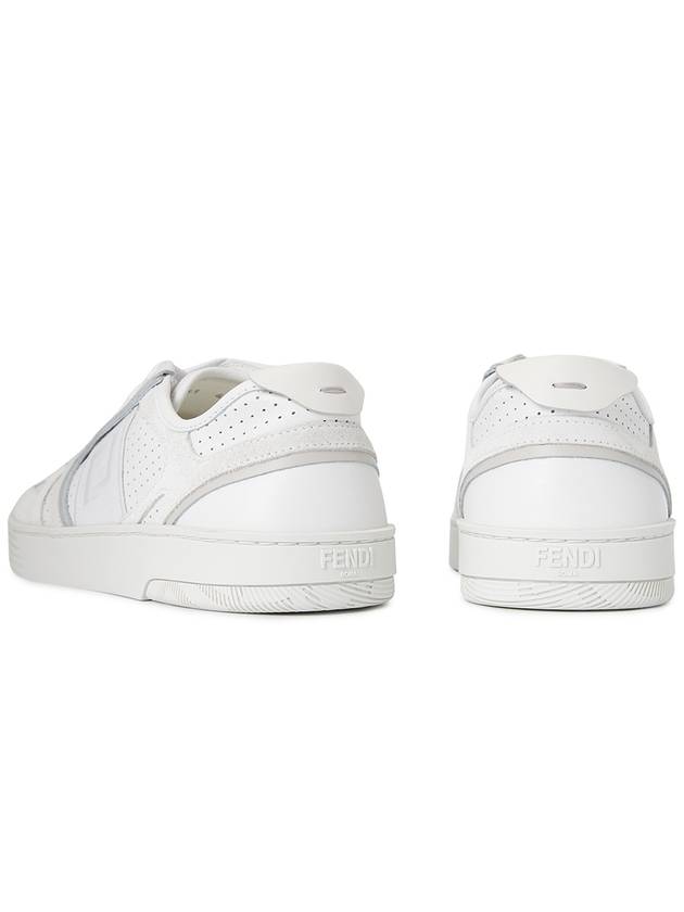 Fendi Step Leather Low Top Sneakers White