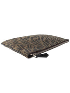 Fendi 7N0111 FF Vertigo Logo Canvas Juka Clutch33810 3